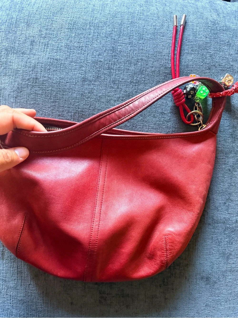 Vintage Coach 9249 Soho Slim Red Leather Hobo Bag